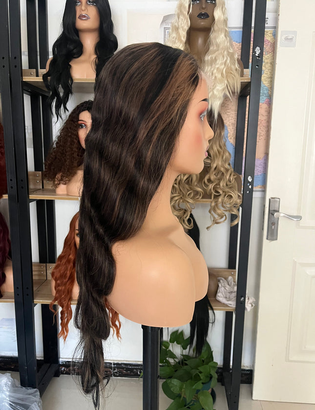 Human Hair Wig 12A Body Wave highlight 1B/30