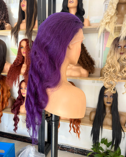Human Hair Wig 12A Body Wave -Purple color