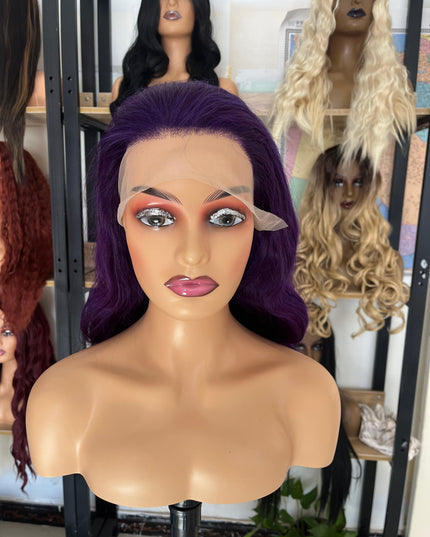 Human Hair Wig 12A Body Wave -Purple color