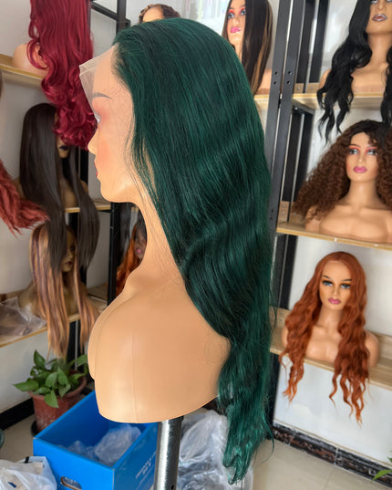 Human Hair Wig 12A Body Wave green color
