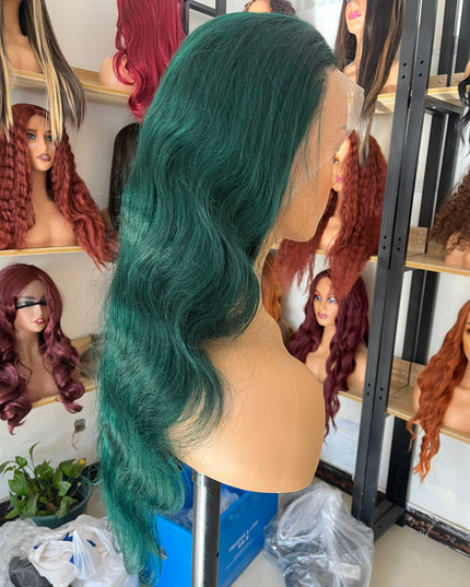 Human Hair Wig 12A Body Wave green color