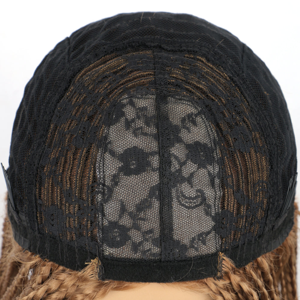 Synthetic wig Box Braided Wigs French Curl Three-Strand Braid Loose Tail-2