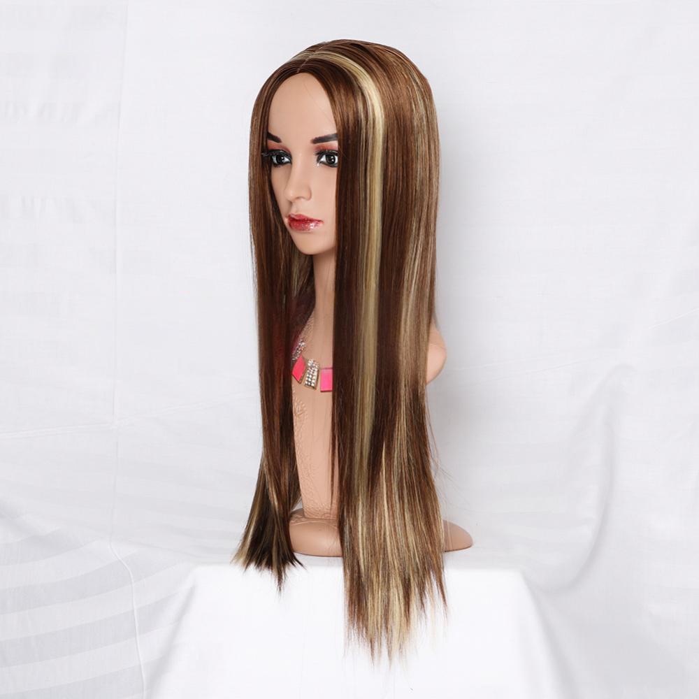 Fiber highlight Long straight wig