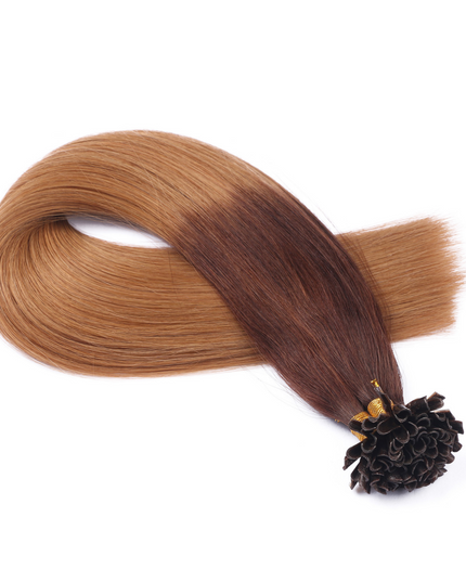 U tip hair extensions---Ombre Color #6/27