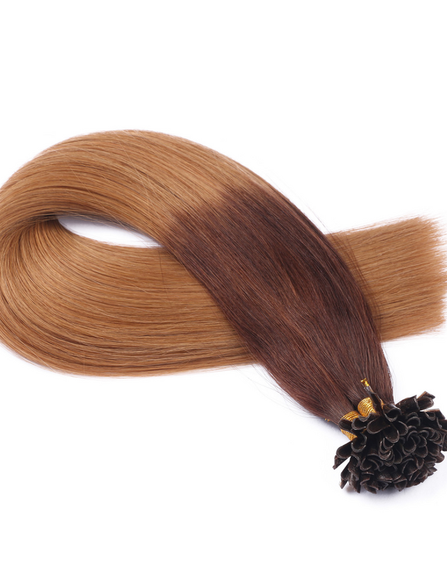 U tip hair extensions---Ombre Color #6/27