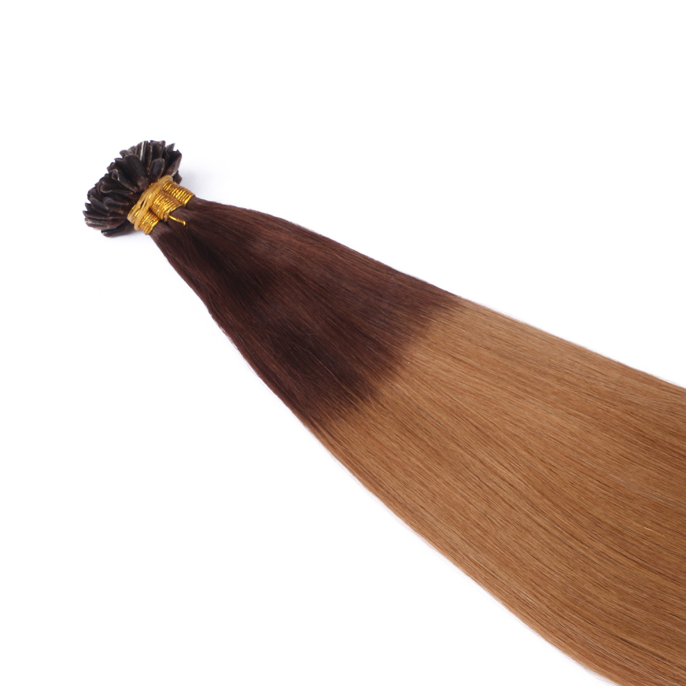 U tip hair extensions---Ombre Color #6/27