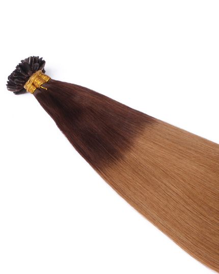 U tip hair extensions---Ombre Color #6/27