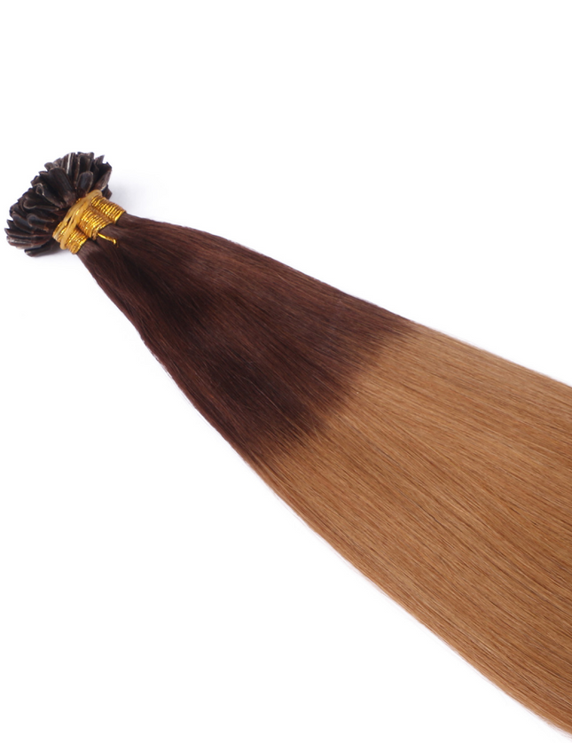 U tip hair extensions---Ombre Color #6/27