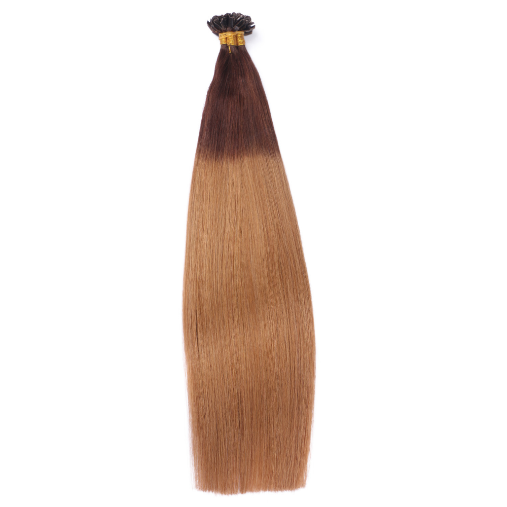 U tip hair extensions---Ombre Color #6/27