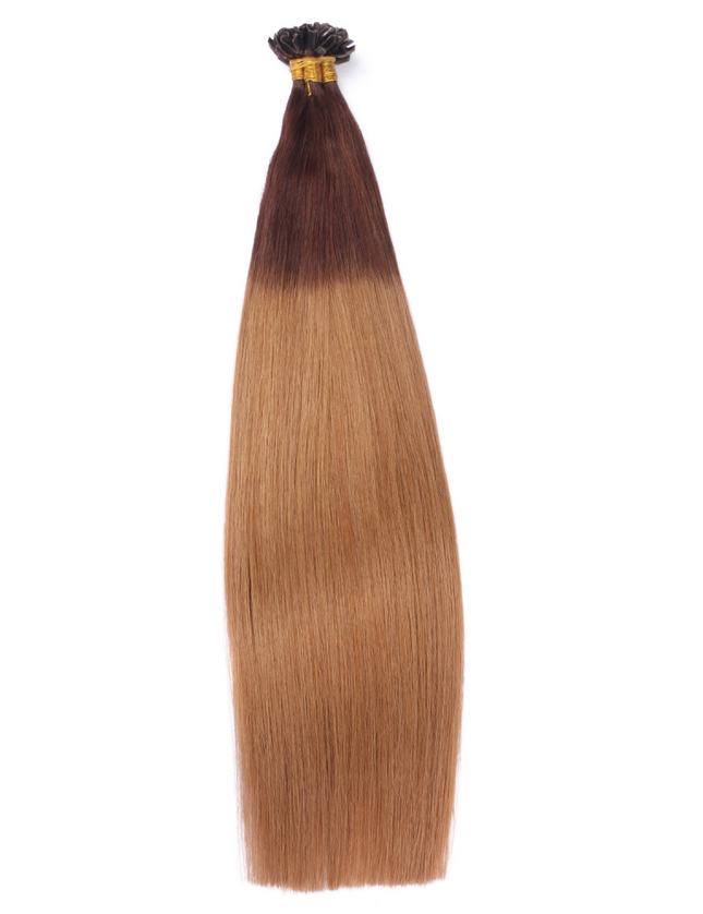 U tip hair extensions---Ombre Color #6/27