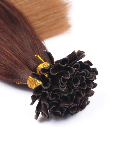 U tip hair extensions---Ombre Color #6/27