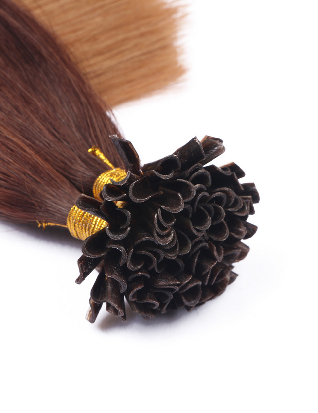 U tip hair extensions---Ombre Color #6/27