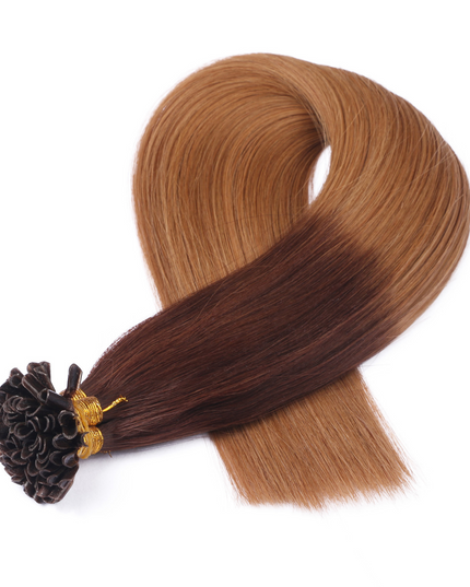 U tip hair extensions---Ombre Color #6/27