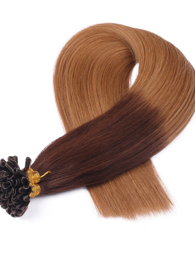 U tip hair extensions---Ombre Color #6/27