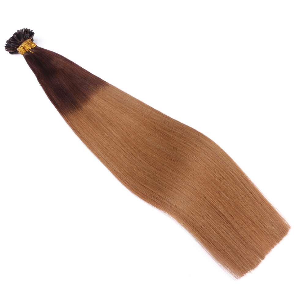 U tip hair extensions---Ombre Color #6/27