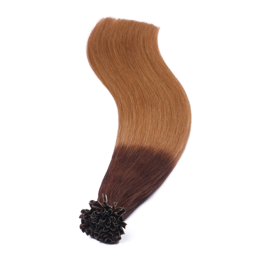 U tip hair extensions---Ombre Color #6/27