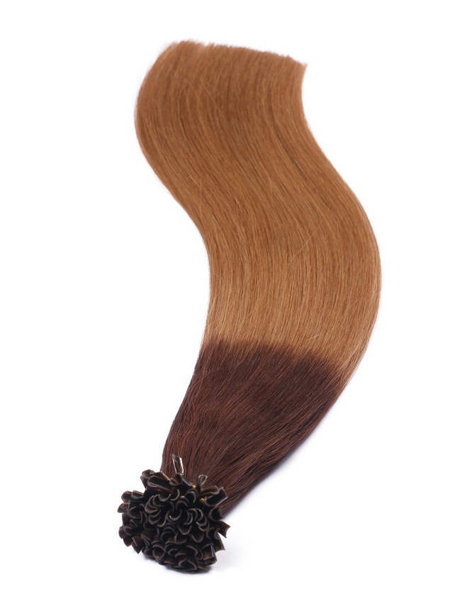 U tip hair extensions---Ombre Color #6/27