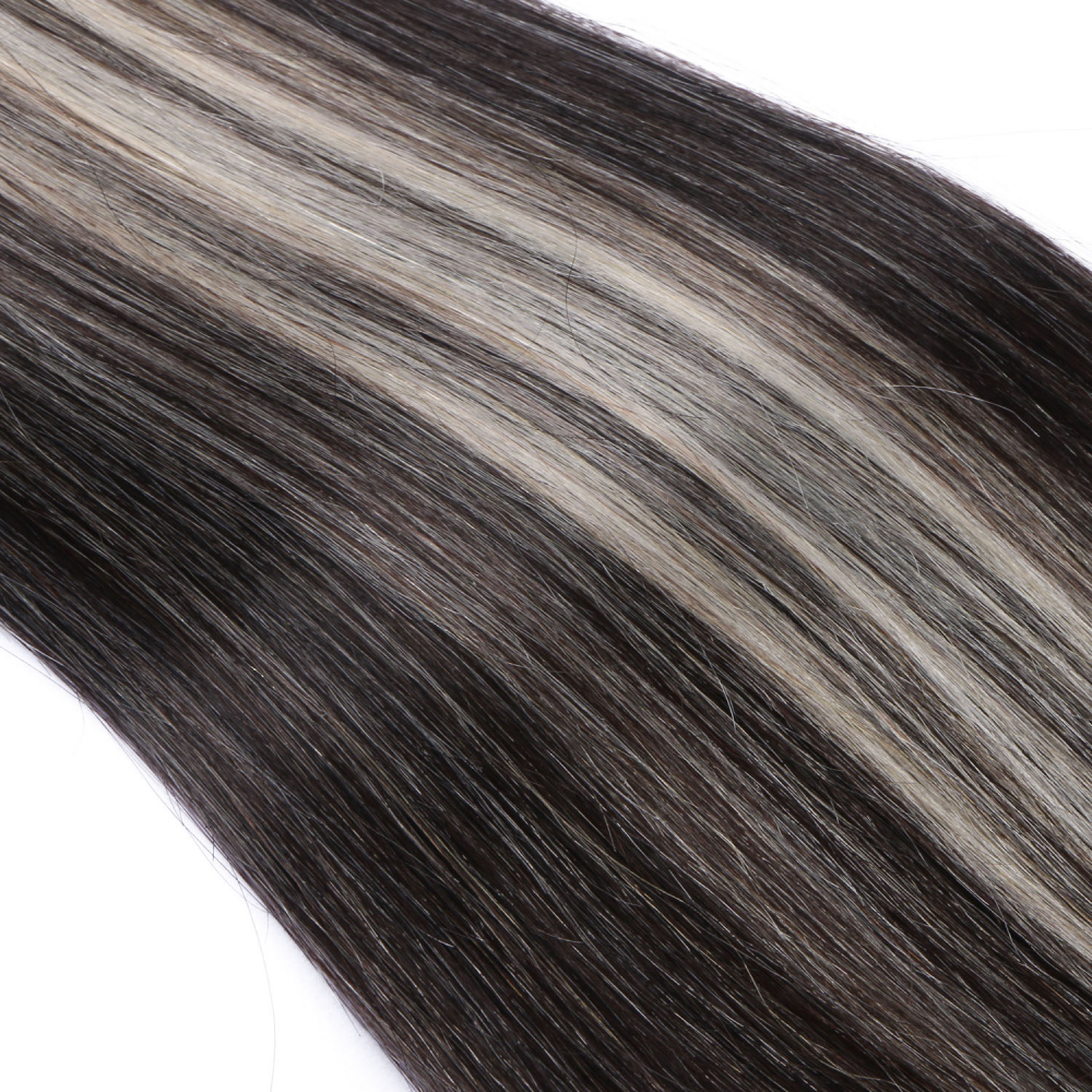 U tip hair extensions- 1B and grey Color- straight