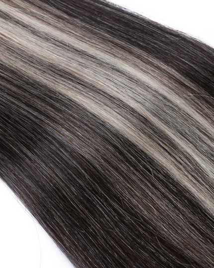 U tip hair extensions- 1B and grey Color- straight