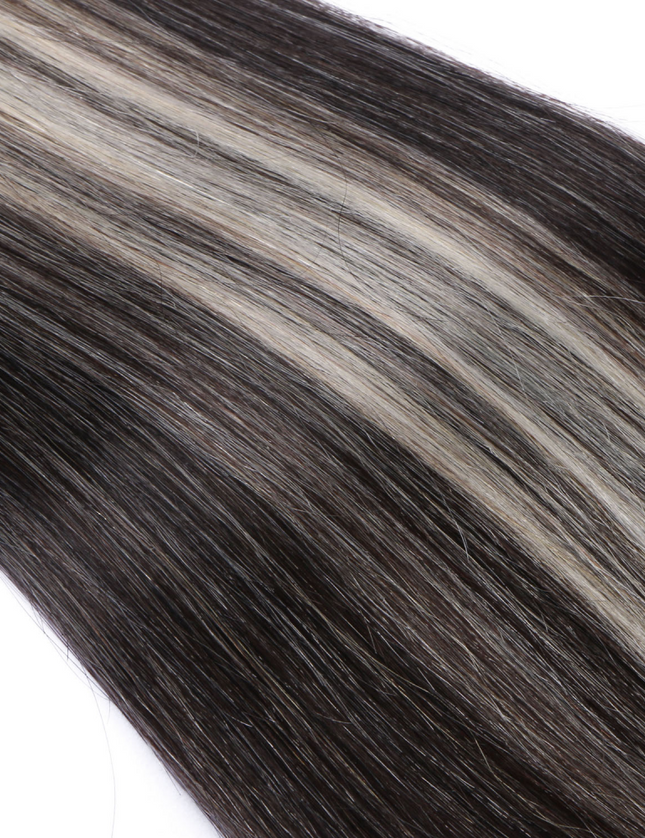 U tip hair extensions- 1B and grey Color- straight