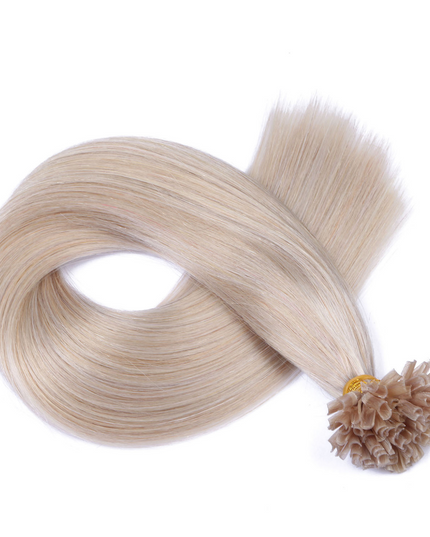 U tip hair extensions- Grey color