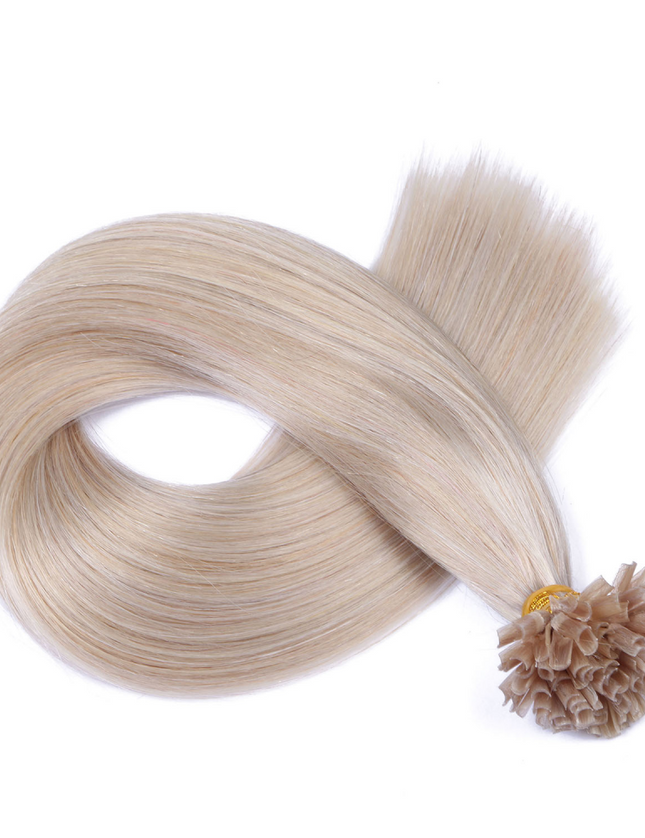 U tip hair extensions- Grey color