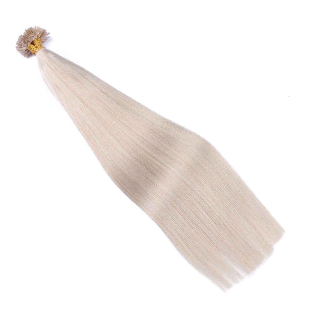 U tip hair extensions- Grey color