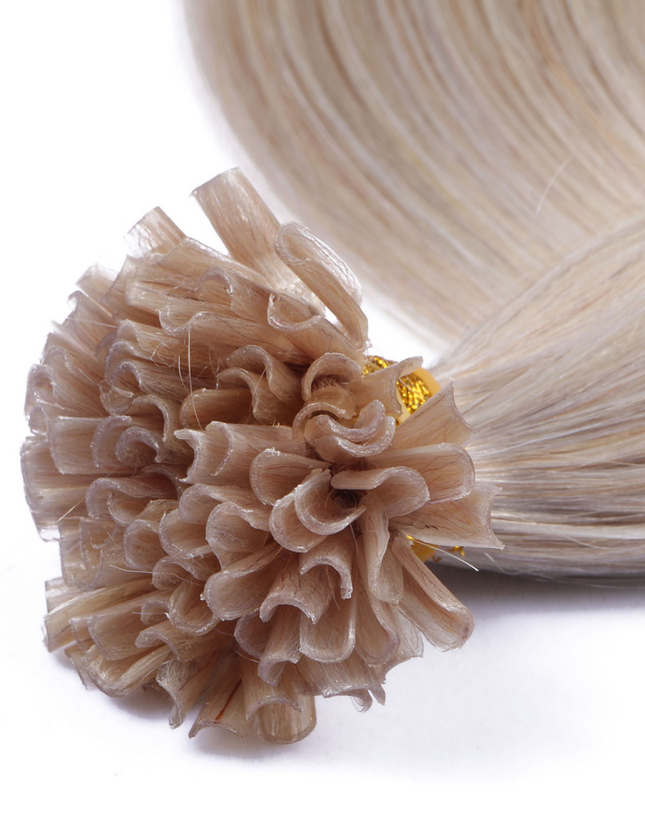 U tip hair extensions- Grey color