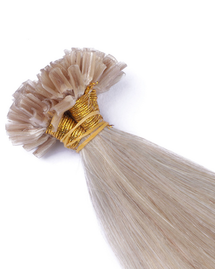 U tip hair extensions- Grey color