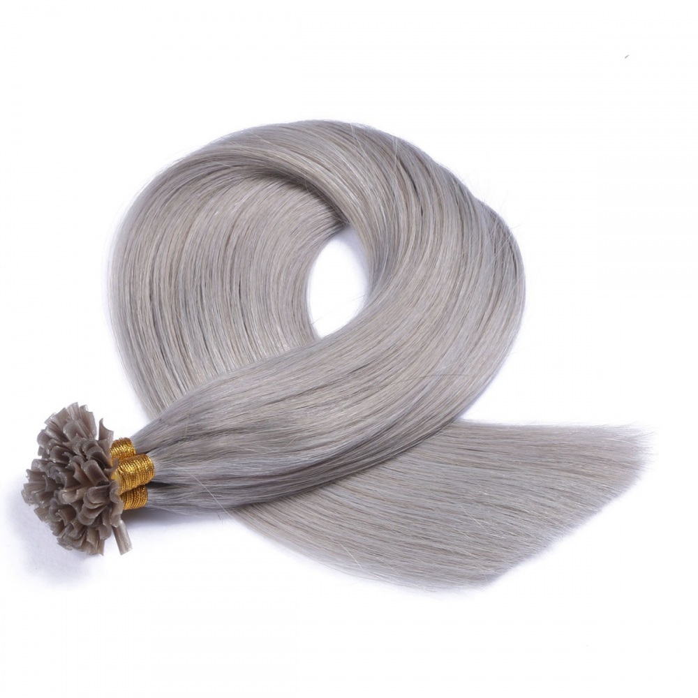 U tip hair extensions- Silver color