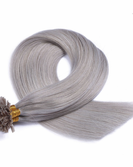 U tip hair extensions- Silver color