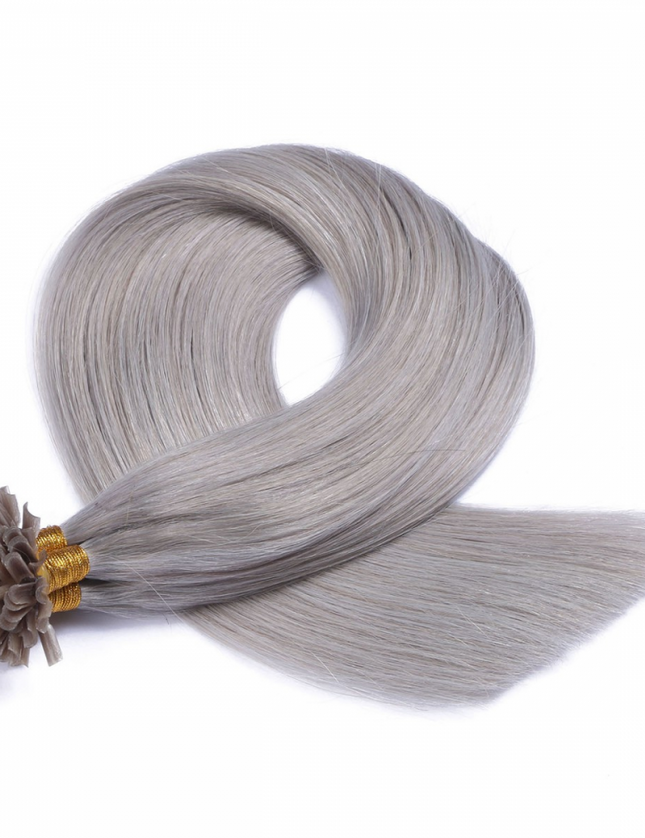 U tip hair extensions- Silver color