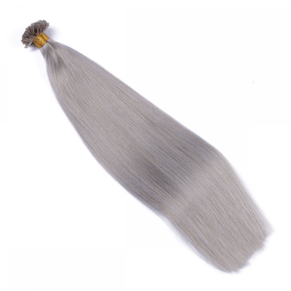 U tip hair extensions- Silver color