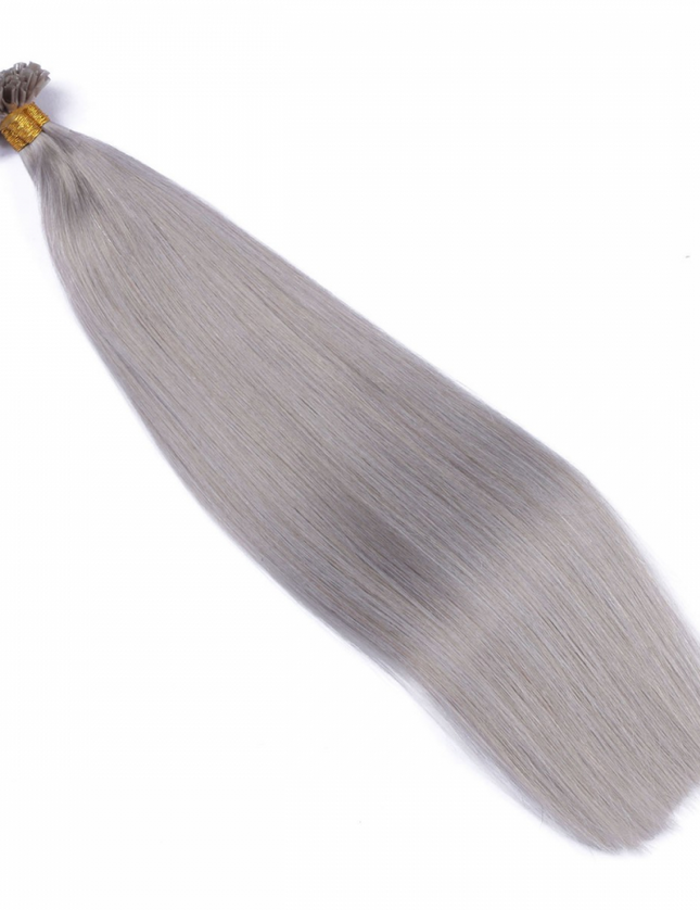 U tip hair extensions- Silver color