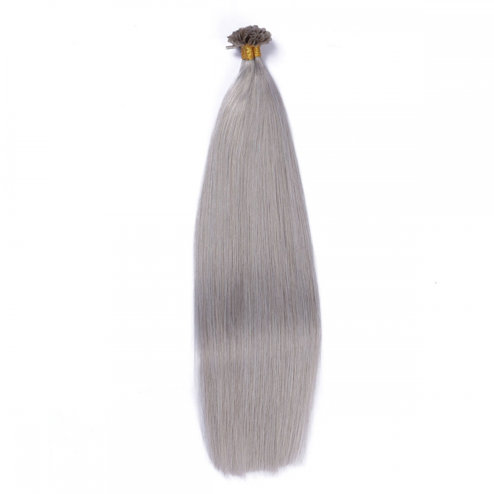 U tip hair extensions- Silver color