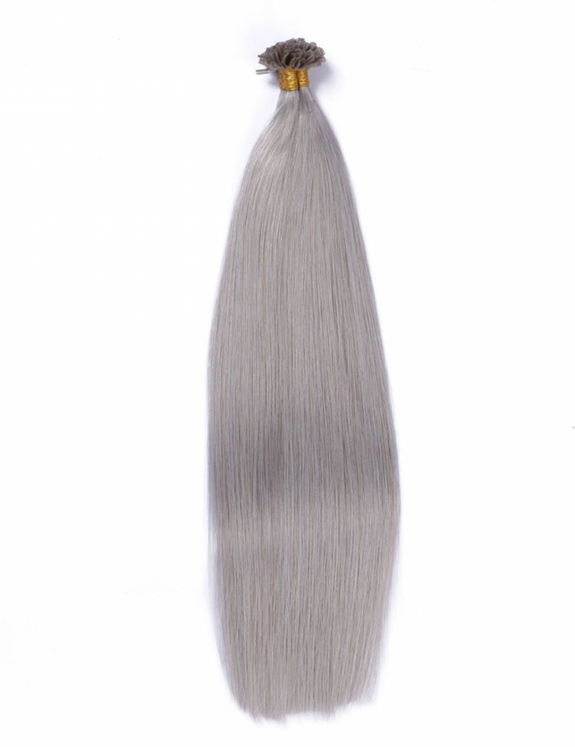 U tip hair extensions- Silver color
