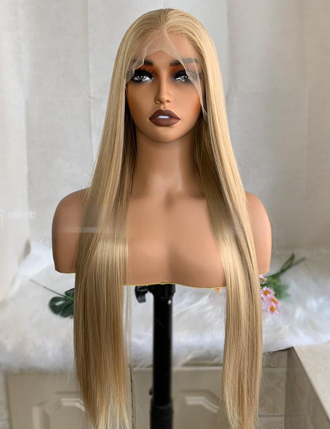 Synthetic lace frontal color wig---13*6---highlight blonde color