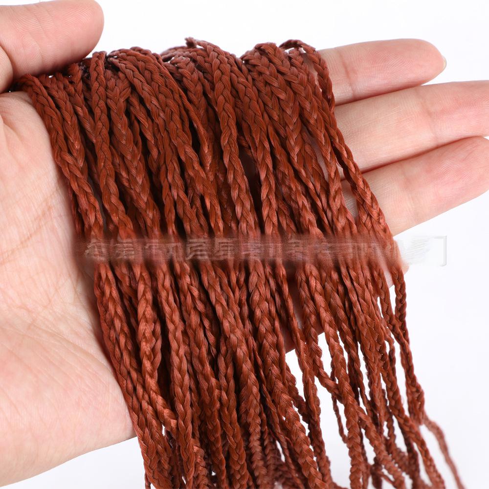 Fiber Thin three strand braid, straight Crochet Box Braids-- brown color