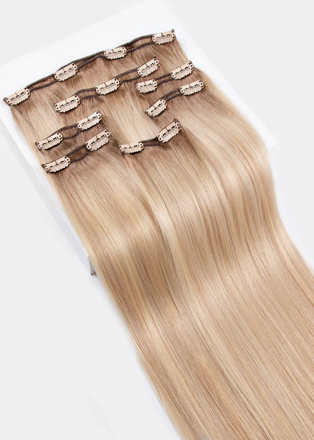 remy clip hair extensions-Color P14/613