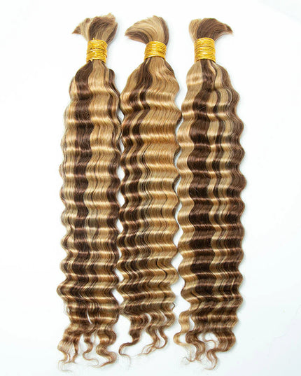 Deep wave P6/613 color 15A human hair bulk for braiding