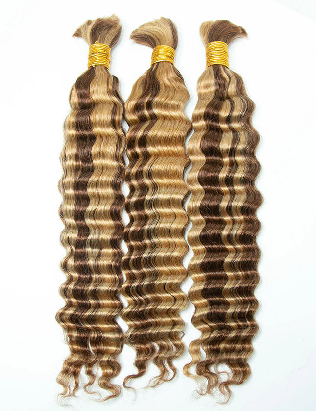 Deep wave P6/613 color 15A human hair bulk for braiding
