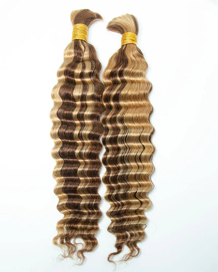 Deep wave P6/613 color 15A human hair bulk for braiding