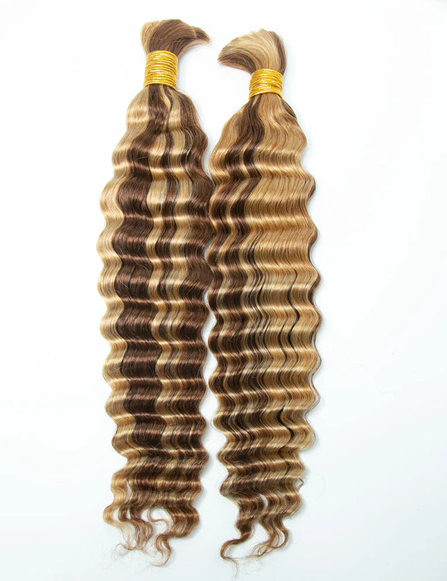 Deep wave P6/613 color 15A human hair bulk for braiding