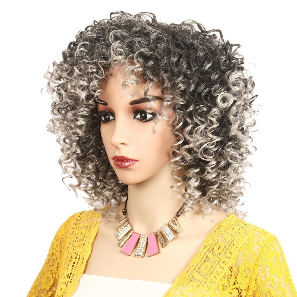 Curly hair fiber wig, , fluffy curly hair-2