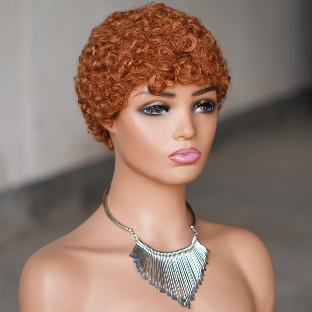 Machine made pixie cut wig---JK9044---#30---RMB 50