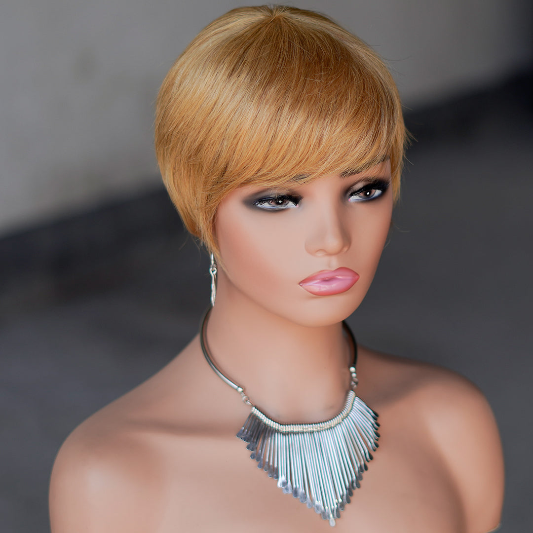 Machine made pixie cut wig---JK9069---#27---RMB 45---65g