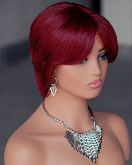 Machine made pixie cut wig---#99 --JKF661---pay 1 get 2