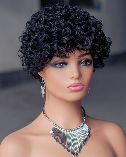 Machine made pixie cut wig---9042-#1B-pay 1 get 2