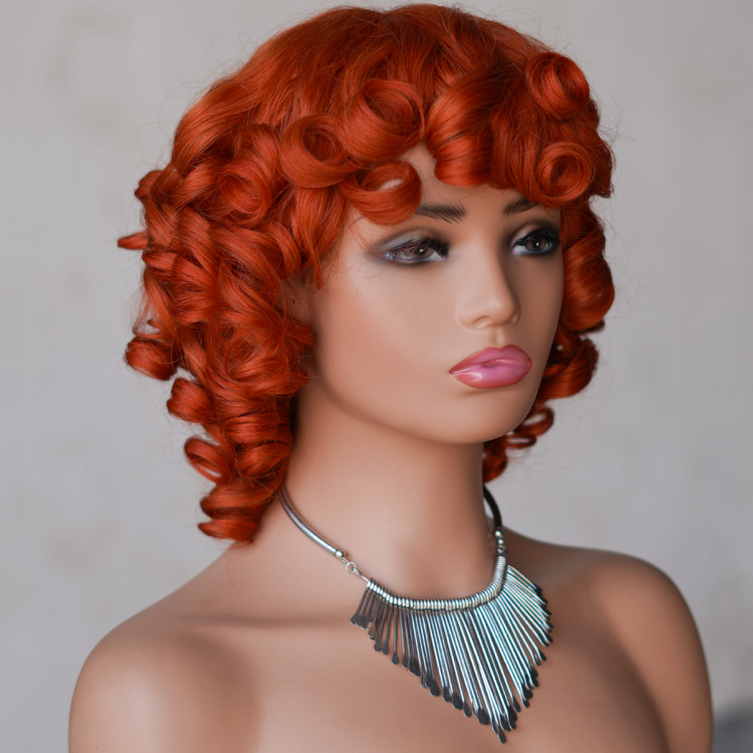 #350 color--full machine made wig with bang-ZZY031