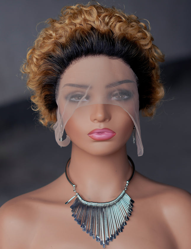 Pixie Cut Wig 13*1 lace part ---JK2016---T1B/27#---buy 1 get 2